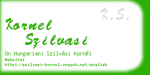 kornel szilvasi business card